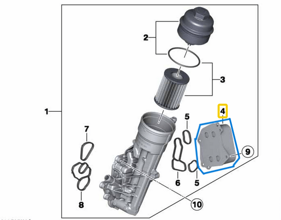 Motor Yağ Soğutma Radyatörü BMW 1 Seri F20. F21, 3 Seri F30, Motor: N13 OEM 11427625489