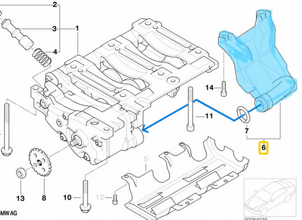 Yağ Pompa Emiş Borusu BMW 1 Seri E81, E82, E87, E88, 3 Seri E46, E90, E91, E92, E93, 5 Seri E60, X1 Seri E84, Motor: N40, N46, OEM 11417500328