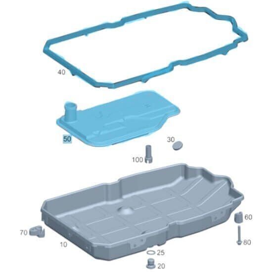 Otomatik Şanzıman Filtresi Cotalı Set C Seri W203, W204, W205, E Seri W211, W212, S Seri W221, W222, ML W164, W166, Vito W447, Sprinter W906, OEM A2222772800, A2222772000, A2212770100, A2212770200