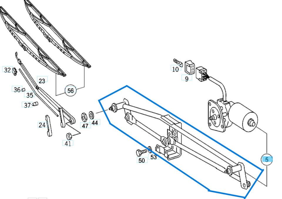 Silecek Mekanizması Motorsuz Sprinter  W901, W902, W903, W904 OEM  A9018200081
