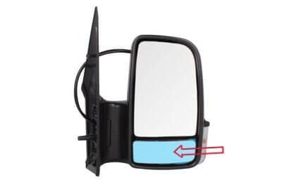 Ayna Camı Alt Sağ Yuvarlak Göbek Sprinter W906, VW Crafter, OEM A0028114033 0028114033