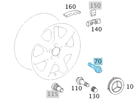 Jant Bijonu / Bijon Somunu 14x1,5x67mm ML W164, S Seri W140, W220, G Seri W463, GL X164, GLK X204 OEM A0009900907, A0009905307, A1404000570, A1404010770, A2204010270