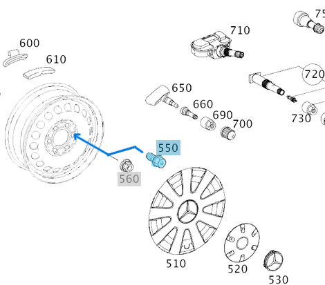 Jant Bijonu / Bijon Somunu Ön-Arka 58x14x1,5mm Sprinter W906, W907, W910, VW Crafter, OEM A0009902407, WHT000888