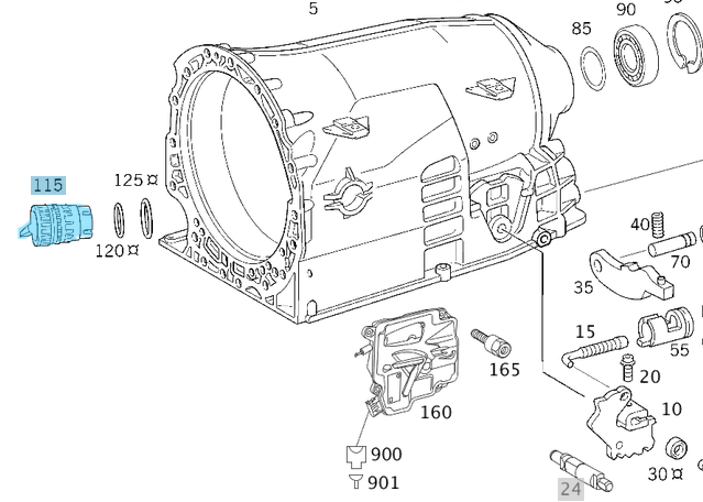 Otomatik Şanzıman Soketi C Seri W202, W203, W204, E Seri W210, W211, W212, ML W163, Sprinter W903-W906, Vito W639 S Seri W140, W220, OEM A2035400253, A2035400153, A2035400053, A1402700250
