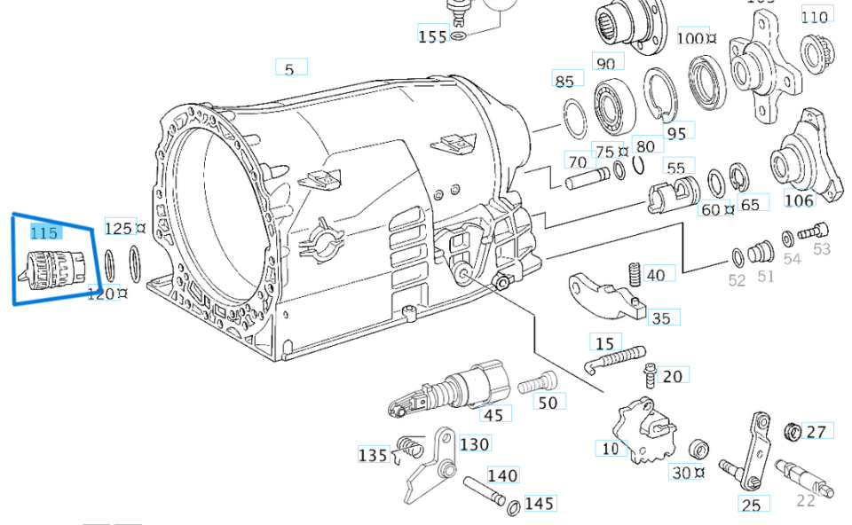 Otomatik Şanzıman Soketi W163, W203, W204, W210, W211, W212 ML, C, E Seri OEM A2035400253