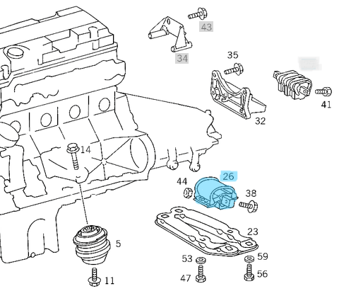 Şanzıman Kulağı / Şanzıman Takozu Siyah C Seri W202,  E Seri W210, OEM A2022400418, A2022401418, 022400418, 2022401418