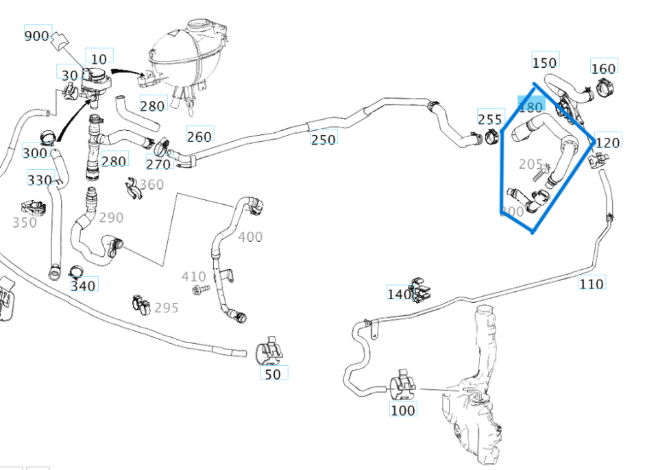 Kalorifer Hortumu W204, W212 M274  OEM A2048307096