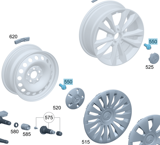 Jant Bijonu / Bijon Somunu Vito W447, W448, OEM A0019900607