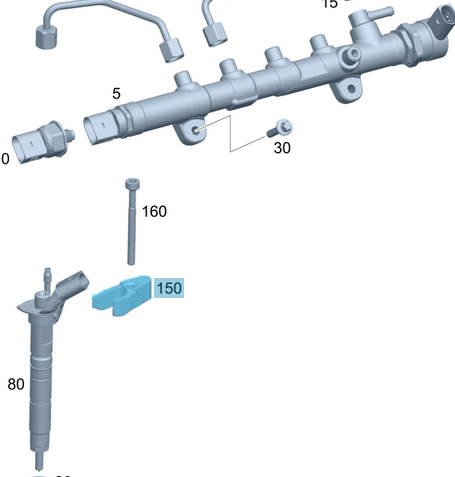 Enjektör Bağlantı Ayağı / Enjektör Sabitleyici / Enjektör Tutucu Motor: OM651,  OEM A6510160438