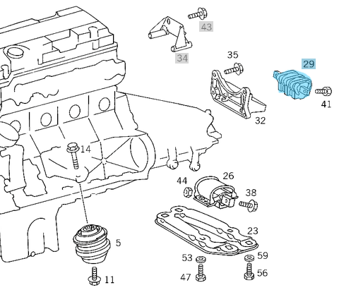 Şanzıman Kulağı / Şanzıman Takozu C Seri W202, W203, W204,  E Seri W210, W211,  W212, S Seri W140, W220, G Seri W461, W463, Sprinter W901-W904 OEM A2122400418, A2122400818, A2202400518, A2202400218, 2122400418, 2122400818, 2202400518, 2202400218