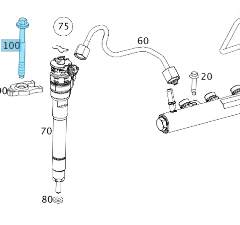Enjektör Bağlantı Civatası / Enjektör civatası Motor: OM622, OM626, OEM A6269900501, 8200376373