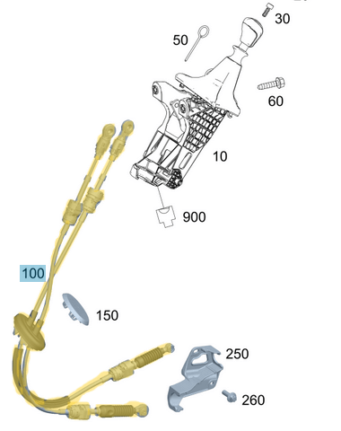 Vites Teli / Vites Kumanda Teli Manuel Şanzıman Sprinter W907, OEM A9072603500, A9072600100