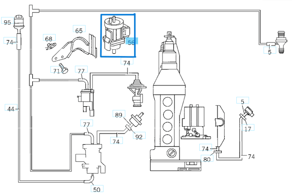 TURBO BASINÇ VENTİLİ W202, W203, W210, Vito W638, Sprinter W901, W902, W903, W904 OM604, OM605, OM606, OM611, OM613, OM668 OEM A0005450427, 5080371AA