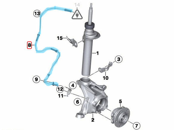 ABS Sesörü Ön BMW X3 Seri F25,  X4 Seri F26, OEM 34526869292, 34526855049, 34526788644
