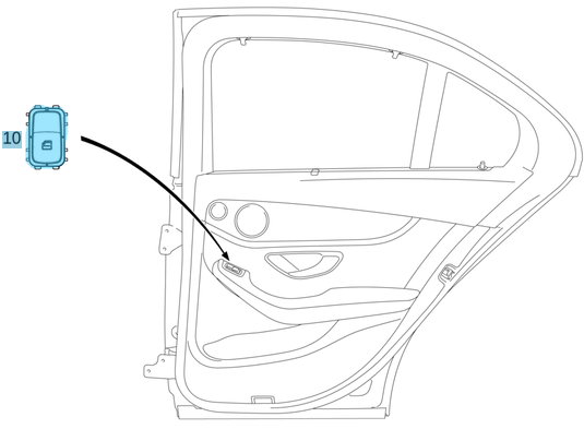 Cam Açma Düğmesi Ön Sağ Krem Bej Kasa C Seri W205, Vito W447, OEM A2059051513 8R73, 2059051513 8R73