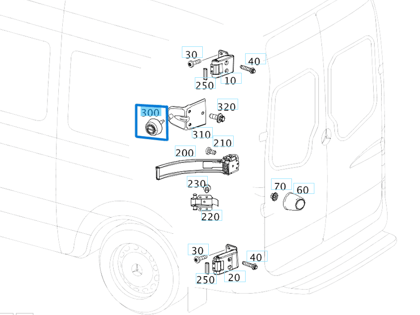 Kapı Tutucu Takoz Mıknatıslı Arka Kasadaki Sprinter W906 OEM A9067400216