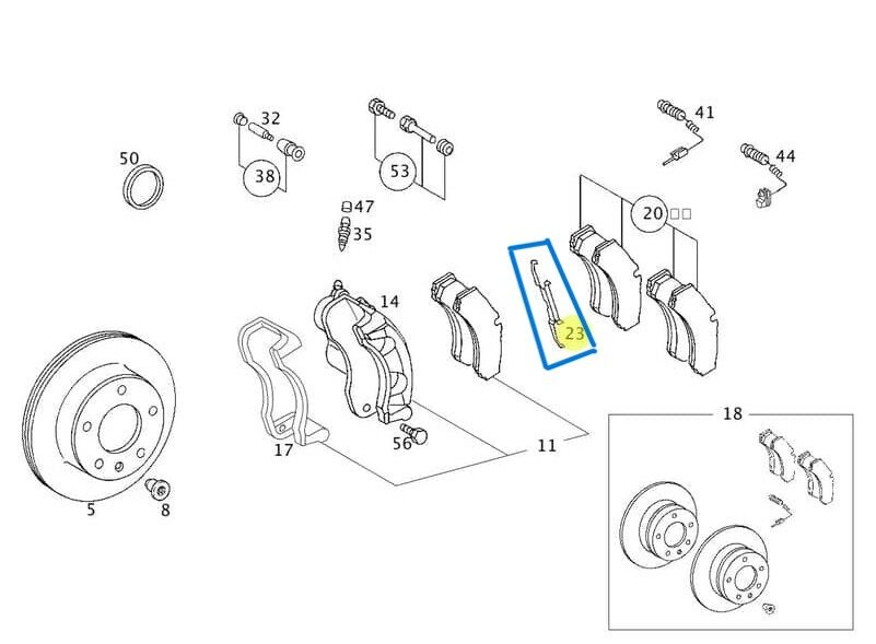 Balata Sacı Arka Sprinter W901, W902, W903 VW LT35 OEM A0004215891