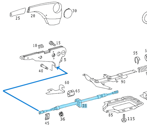 El Fren Teli Ön 2440mm Sprinter W904, OEM A9044200485