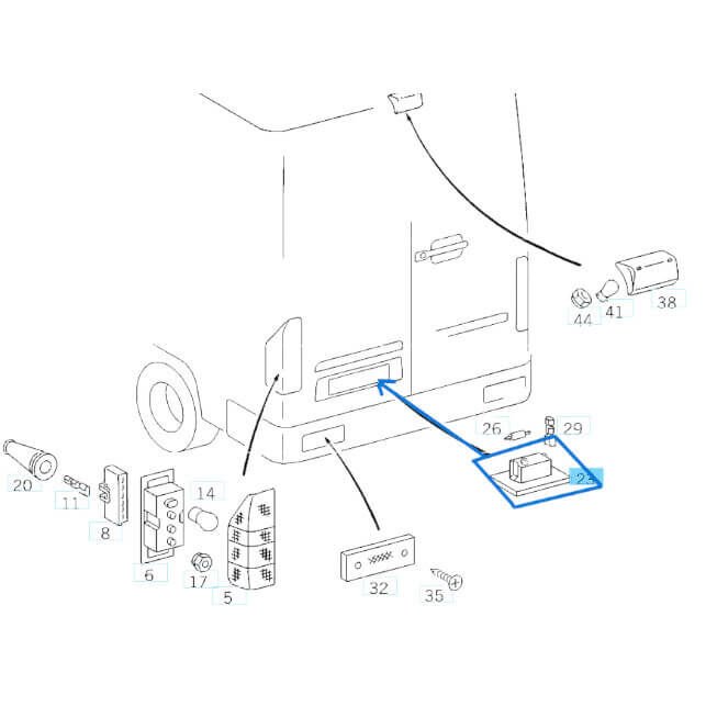 Plaka Lambası Sprinter W901, W902, W903, W904 VW LT35 OEM A9018200156, 2D0943021A