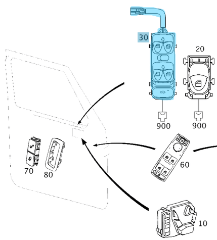 Cam Açma Düğmesi Set Ön Sol G Seri W463, OEM A4638202210, 4638202210