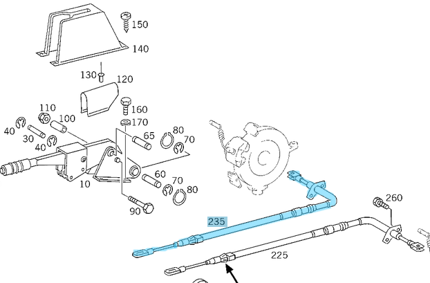 El Fren Teli Arka Sağ-Sol 1530mm Sprinter W901, W902, W903, VW LT28, OEM  A9014201885