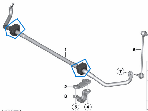 Viraj Demir Lastiği Ön 28mm BMW 5 Seri F10, F11, 6 Seri F06, F12, F13, 7 Seri F01, F02, OEM 31356777933-1, 31356777934-1