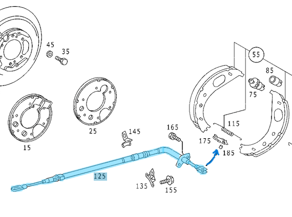 El Fren Teli Arka Sol 1520mm Sprinter W904, OEM  A9044200185