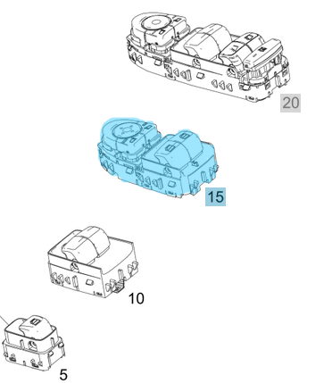 Cam Açma Düğmesi Set Ön Sol Bej / Krem Rengi Kasa C Seri W205, Vito W447 OEM A2059056911 8R73, 2059056911 8R73