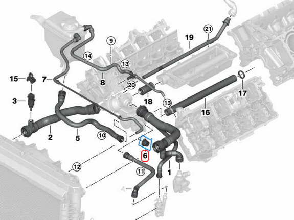 Su Tapası Bakalit Çok Amaçlı 12mm BMW Tüm Model ve Motorlar için OEM 11531439134, 11530152382