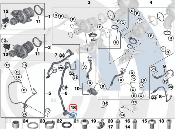 Su Tapası Bakalit Çok Amaçlı 12mm BMW Tüm Model ve Motorlar için OEM 11531439134, 11530152382