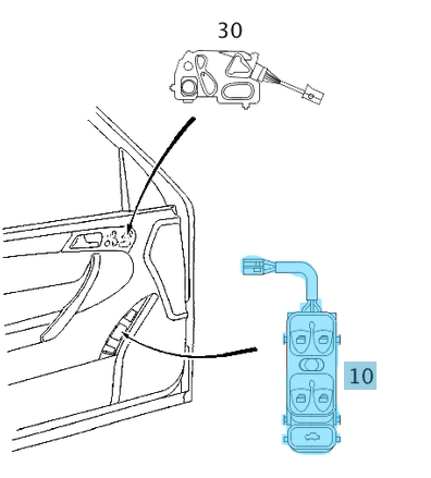 Cam Açma Düğmesi Set Ön Sol C Seri W203, OEM A2038210679, 2038210679