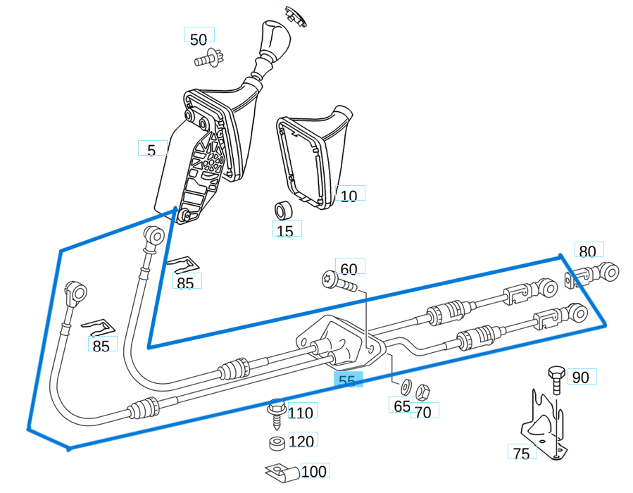 Vites Kumanda Teli Sprinter W901, W902, W903 Tek Teker 5 İleri OEM A9012601338