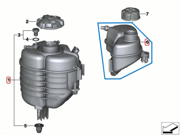 Radyatör Yedek Su Deposu (Kapaksız) Küçük. BMW 2 Seri G42, 3 Seri G20, G21, G28, 4 Seri G22, G23, G26 OEM 17138610652(Kopya)