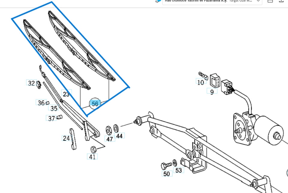 Silecek Takım 60-53cm Sprinter W901, W902, W903, W904 VW LT35 OEM A9038200045, A0018204945