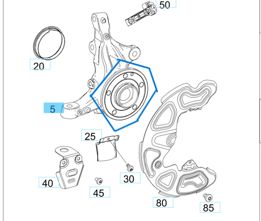 Porya Flanşı Vito W447 Ön Sağ-Sol OEM A4473308800, A4473308900, A4473300220, A4473300320