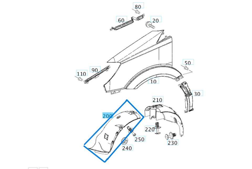 Çamurluk Davlumbazı Ön Sol Teker Önü Sprinter W906 VW Crafter OEM A9066840277