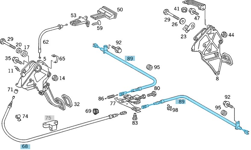 El Fren Teli / El Fren Halatı Arka Sağ Sol E Seri W124, 190D, 190E W201 OEM A1244201185, 1244201185