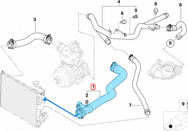 Radyatör Hortumu Üst BMW 3 Seri E46 Motor: M57 OEM 11532247849