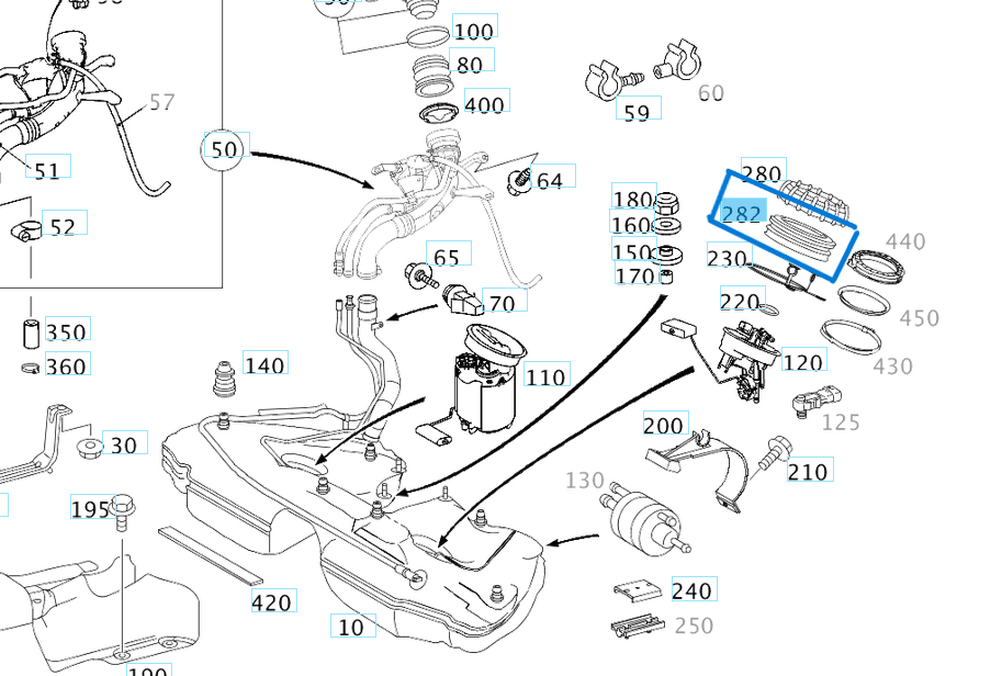 Depo Yakıt Pompa Contası W203, W211 C, E Seri M111, M112, M113 OEM A2114710579