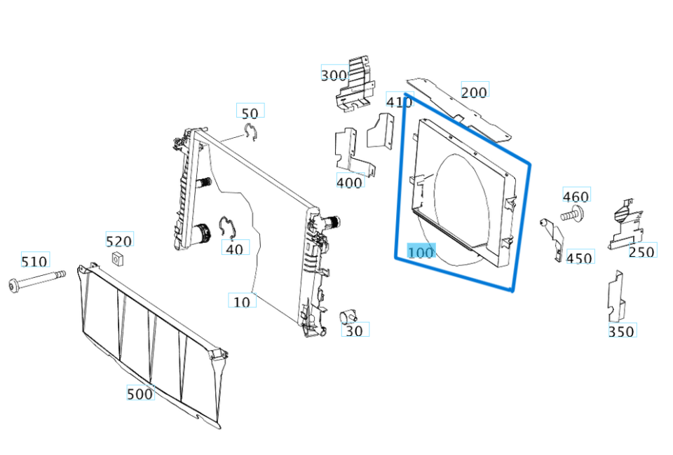 Radyatör Davlumbazı Otomatik Şanzıman Sprinter W906, W907 VW Crafter OM642 A9065050155, 2E0121207