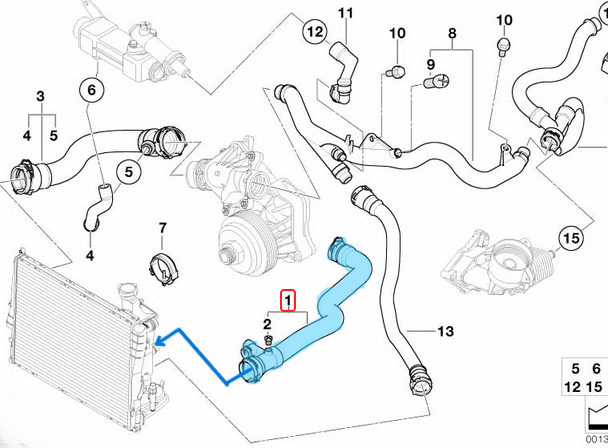 Radyatör Hortumu Üst BMW 3 Seri E46 Motor: M47N OEM 11532249778