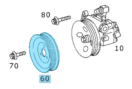 Direksiyon Pompa Kasnağı  C Seri W202, W203, E Seri W210, W211, Vito W638, W639, Sprinter W901, W906, OM611, OM612, OM646 OEM A6112300115, A6042360010