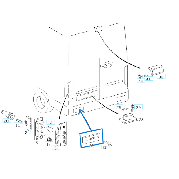 Reflektör Arka Sağ Sol Sprinter W901, W902, W903, W904 OEM A0005444205, 0015440792, 0008262240