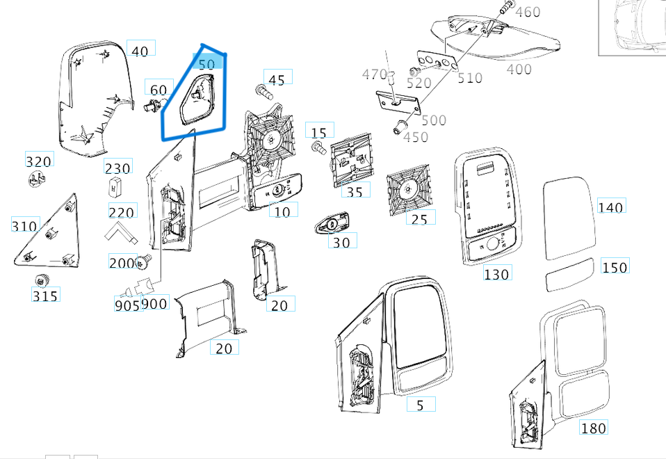 Ayna Sinyali Sağ Duysuz Sprinter W906 VW Crafter OEM A0018229020, 2E0953050A