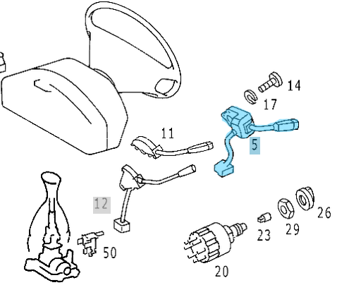 Sinyal Kolu Kablolu C Seri W202 OEM A2025402144, 2025402144