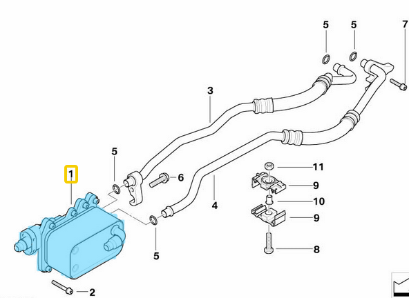 Yağ Radyatörü Otomatik Şanzıman / Otomatik Şanzıman Yağ Soğutucu BMW 5 Seri E60, E61, 6 Seri E63, E64, 7 Seri E65, E66, X3 Seri E83, Motor:  M47N, M57, N47 OEM 17217803830