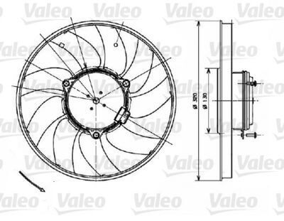Fan / Fan Motoru Sol 350W-Ø320mm Sprinter W906, W907, VW Crafter, Motor: OM646, OM651, OEM A9069062200, A9065000493, 2E0959455A