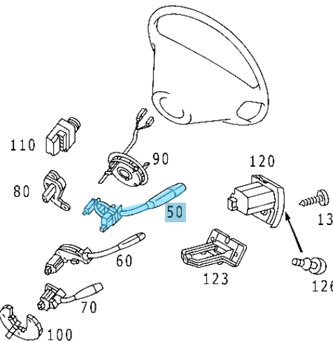 Sinyal Kolu Kablosuz S Seri W220, OEM A2205450010, 2205450010