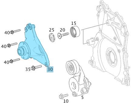 Pervane Eksantrik Kapağı / Motor Ön Kapağı S Seri W221, Vito W639, Sprinter W906, W907,  Motor: OM642 OEM A6422000300, A6422000420, A6422000220