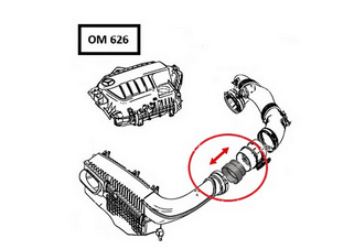 Hava Emiş Borusu Debimetre Ara Parça / Hava Filtre Ara Lastiği C Seri W205 OM626 OEM A6260900137 -1